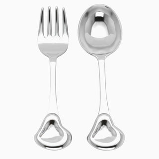 Sterling Silver Sweetheart Baby Spoon & Fork Set by Krysaliis Sterling Silver Spoon & Fork Sets All Silver Gifts