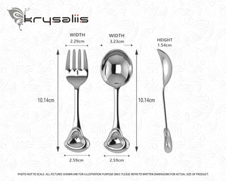 Sterling Silver Sweetheart Baby Spoon & Fork Set by Krysaliis Sterling Silver Spoon & Fork Sets All Silver Gifts