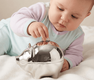 Krysaliis Silver-Plate Piggy Baby Bank All Silver Gifts