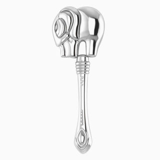 Krysaliis Sterling Silver Baby Rattle - Elephant Sterling Silver Rattle All Silver Gifts