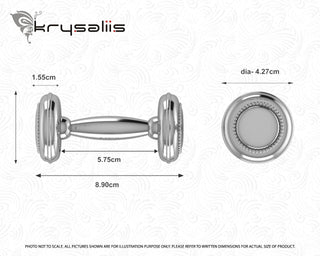 Krysaliis Sterling Silver Dumbbell - Beaded Cross Sterling Silver Rattle All Silver Gifts