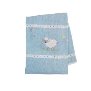 Lamb Baby Blanket, Blue Blanket Melange Collection