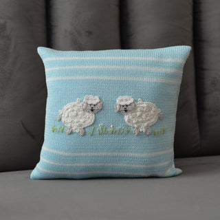 Lamb 10" Pillow, Blue Pillow Melange Collection