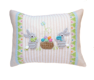Easter Basket Bunny 8x11" Pillow, Ecru Pillow Melange Collection