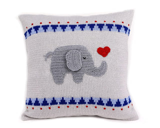 Elephant with Heart 10" Pillow Pillow Melange Collection