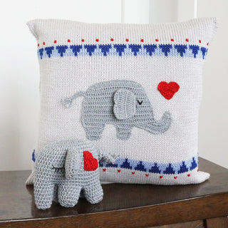 Elephant with Heart 10" Pillow Pillow Melange Collection