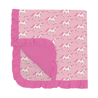 KicKee Pants Baby Girls Ruffle Stroller Blanket - Cake Pop Prancing Unicorn