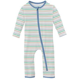 KicKee Pants Boy's Print Coverall with 2-Way Zipper - Mythical Stripe