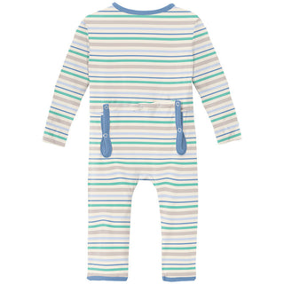 KicKee Pants Boy's Print Coverall with 2-Way Zipper - Mythical Stripe