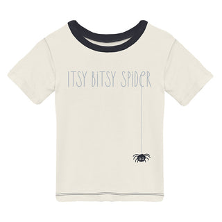 Boy's Easy Fit Crew Neck Graphic Tee Shirt - Pearl Blue Itsy Bitsy Spider