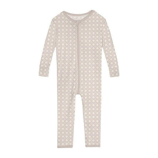 Print Bamboo Convertible Sleeper with Zipper - Latte Wicker Baby & Toddler Sleepwear