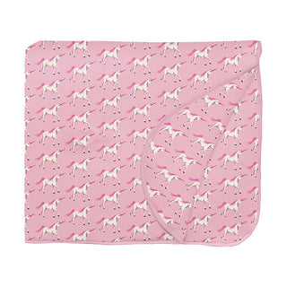 KicKee Pants Fluffle Throw Blanket with Embroidery - Cake Pop Prancing Unicorn