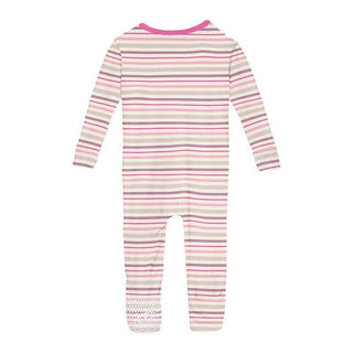 Girl's Print Bamboo Convertible Sleeper with Zipper - Whimsical Stripe Baby & Toddler Sleepwear
