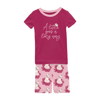 KicKee Pants Girl's Graphic Tee Pajama Set with Shorts - Cake Pop Thumbelina