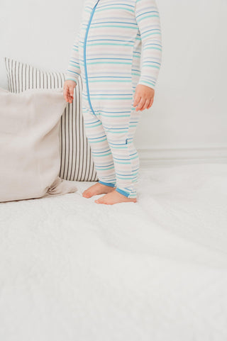 Boy's Print Bamboo Convertible Sleeper with Zipper - Mythical Stripe Baby & Toddler Sleepwear