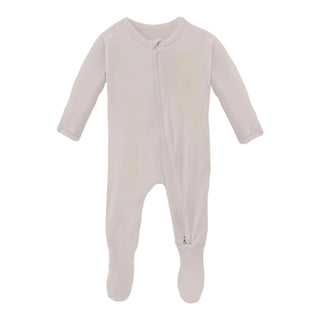 Boy's Solid Bamboo Footie with 2-Way Zipper - Latte Baby & Toddler Sleepwear