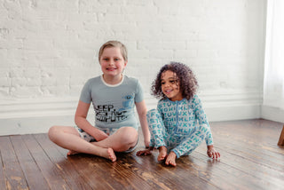 KicKee Pants Boy's Graphic Tee Pajama Set with Shorts - Natural Robots