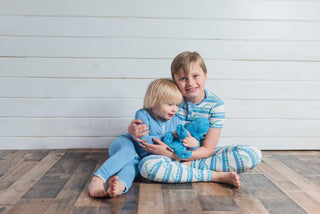 Boy's Print Bamboo Short Sleeve Henley Pajama Set - Natural Sea Monster Baby & Toddler Sleepwear