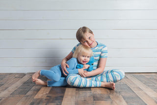Boy's Print Bamboo Short Sleeve Henley Pajama Set - Natural Sea Monster Baby & Toddler Sleepwear