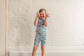 KicKee Pants Boy's Print Short Sleeve Pajama Set with Shorts - Dew Pet Dino