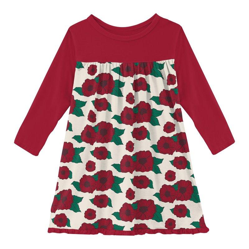 holiday print swing dress Wholesale Women's Elegant Vacation Printing Holiday Street V Neck Short Sleeve Swing Dress