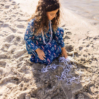 Bamboo Classic Long Sleeve Swing Dress - Peacock Mermaids & Pearls KicKee Pants Size: 2T