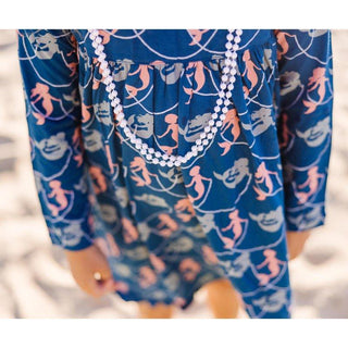 Bamboo Classic Long Sleeve Swing Dress - Peacock Mermaids & Pearls KicKee Pants Size: 2T