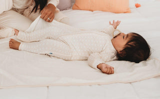 Print Bamboo Convertible Sleeper with Zipper - Latte Wicker Baby & Toddler Sleepwear