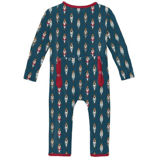 Bamboo Coverall with 2-Way Zipper - Peacock Nutcrackers Baby & Toddler Sleepwear
