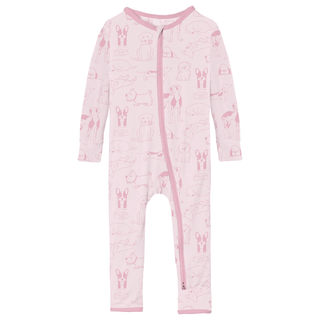 Kickee Pants Coverall with 2-Way Zipper - Shrinking Violet Dogs