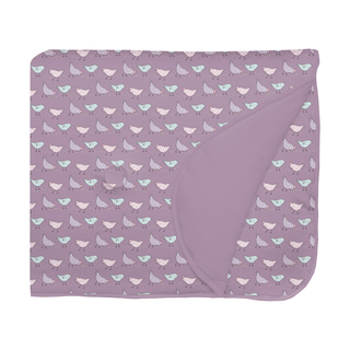 Bamboo Fluffle Toddler Blanket with Embroidery - Lavender Chickens KicKee Pants Size: One Size