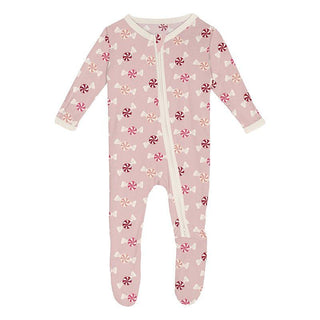 Bamboo Footie with 2-Way Zipper - Baby Rose Peppermints Baby & Toddler Sleepwear