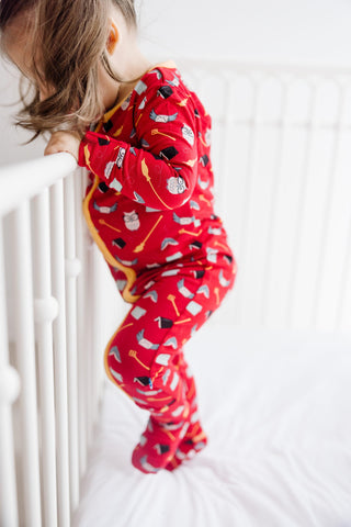 Bamboo Footie with 2-Way Zipper - Crimson Magical World Baby & Toddler Sleepwear