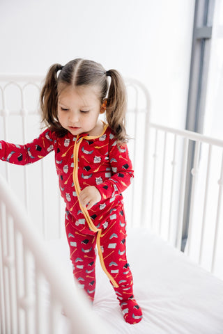 Bamboo Footie with 2-Way Zipper - Crimson Magical World Baby & Toddler Sleepwear