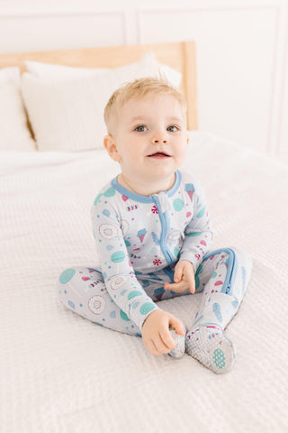 Print Bamboo Footie with 2-Way Zipper - Dew Candy Dreams Baby & Toddler Sleepwear