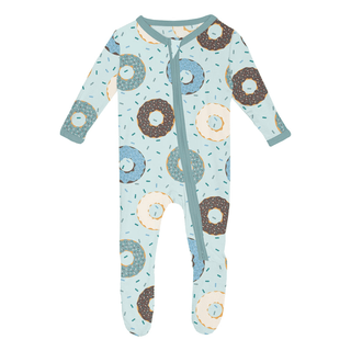 Kickee Pants Footie with 2-Way Zipper - Fresh Air Donuts and Sprinkles
