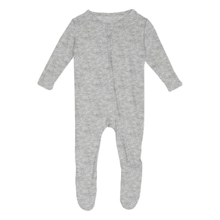 Solid Bamboo Footie with 2-Way Zipper - Heathered Mist Baby & Toddler Sleepwear