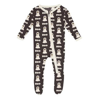 Bamboo Footie with 2-Way Zipper - Midnight Boo Baby & Toddler Sleepwear