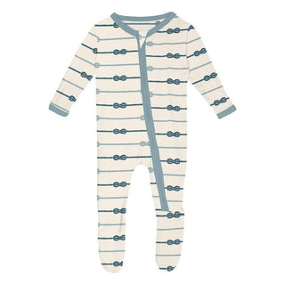 Bamboo Footie with 2-Way Zipper - Natural Boat Rope Baby & Toddler Sleepwear