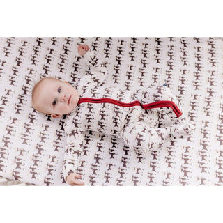 Bamboo Footie with 2-Way Zipper - Natural Rudolph Baby & Toddler Sleepwear