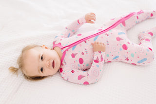 Girl's Print Bamboo Footie with 2-Way Zipper - Cake Pop Candy Dreams Baby & Toddler Sleepwear