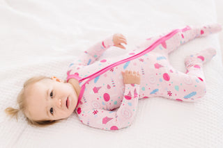 Girl's Print Bamboo Footie with 2-Way Zipper - Cake Pop Candy Dreams Baby & Toddler Sleepwear