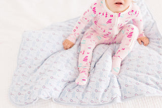 Girl's Print Bamboo Footie with 2-Way Zipper - Cake Pop Tea Party Baby & Toddler Sleepwear