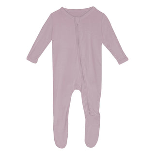 Girl's Solid Bamboo Footie with 2-Way Zipper - Sweet Pea Baby & Toddler Sleepwear