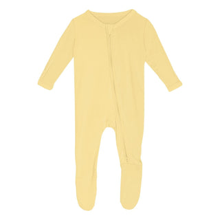 Girl's Solid Bamboo Footie with 2-Way Zipper - Wallaby Baby & Toddler Sleepwear