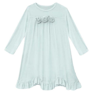 Solid Bamboo Long Sleeve Flower Dress - Fresh Air Baby & Toddler Dresses