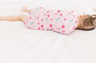Girl's Print Bamboo Short Sleeve Pajama Set with Shorts - Cake Pop Candy Dreams Baby & Toddler Sleepwear