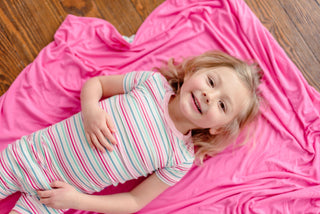 Girl's Print Bamboo Short Sleeve Pajama Set with Shorts - Make Believe Stripe KicKee Pants Size: 2T