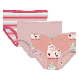 Bamboo Underwear (Set of 3) - Baby Rose Stripe, Baby Rose & Blush Yeti Toddler Underwear