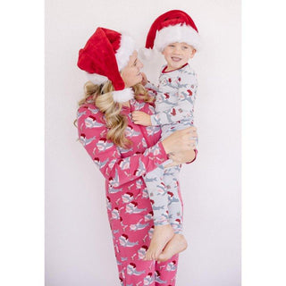 Bamboo Long Sleeve Pajama Set - Illusion Blue Holiday SharksKicKee PantsSize: 2T